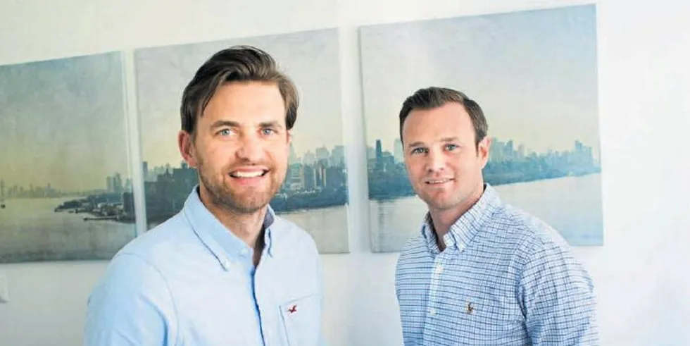 Kjetil Haga and Simen Landmark founded Bluefront Equity, and Landmark (to the right) will join Naviaq's board.