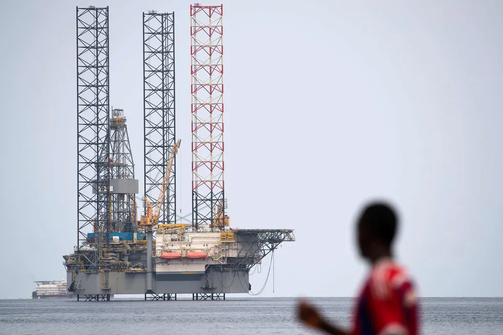 Vaalco well plan: a jack-up drilling rig off the coast of Port-Gentil in Gabon