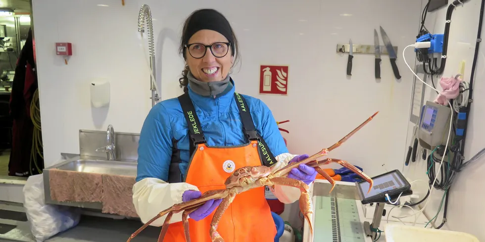 Ann Merete Hjelset er bestandsansvarlig for snøkrabbe ved Havforskningsinstituttet sin faggruppe for bentiske ressurser. Nå har hun ledet det foreløpig siste toktet som utelukkende hadde fokus på snøkrabbe.