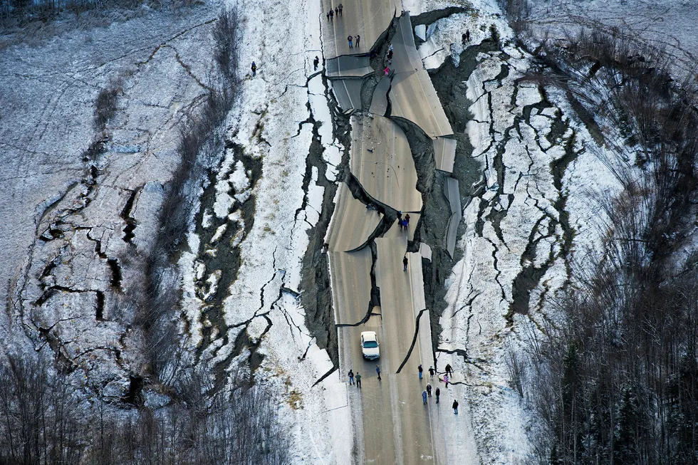 Earthquake: a 7.0 magnitude quake struck Anchorage, Alaska on 30 November