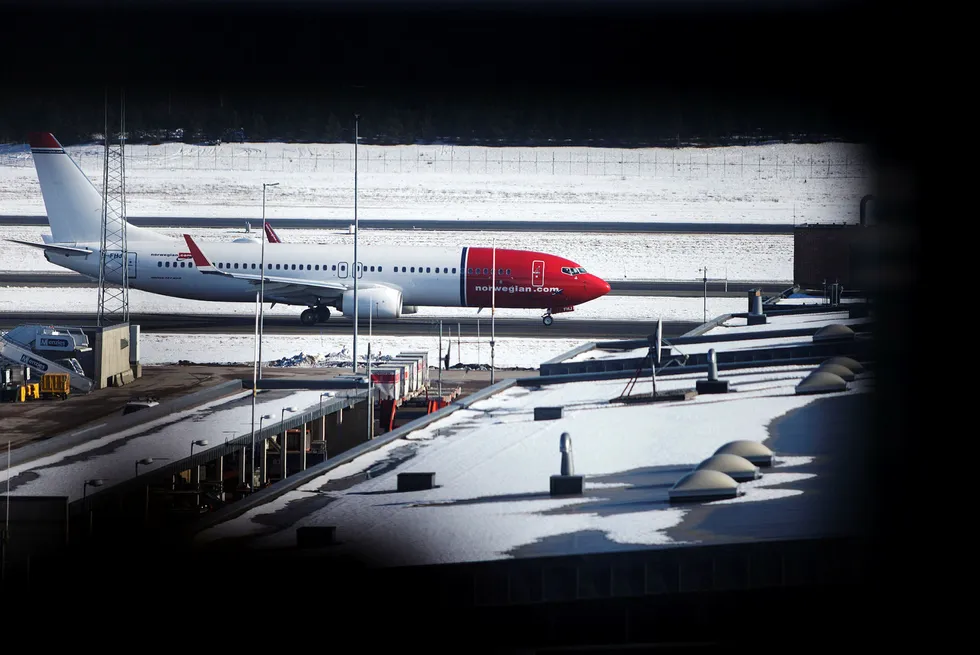 Norwegian-fly på Gardermoen. Foto: Javad Parsa