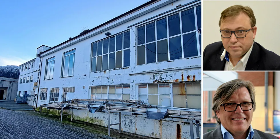 I disse lokalene på Moltustranda på Sunnmøre drev Atlantic Seafood sin virksomhet. Oppe til høyre: styreleder Bjarte Aambø, nede til høyre: Edgar Sandanger, som ifølge bostyrer fungerte som daglig leder i perioder.