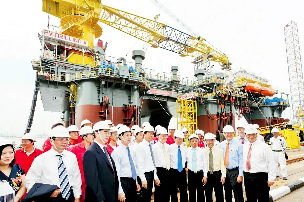 That was then: the naming ceremony for the semi-submersible tender-assist drilling rig PV Drilling V at Keppel Fels
