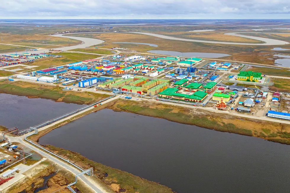 Virus alert: settlement for workers at the Bovanenkovo gas field on the Yamal Peninsula in Russia that is operated by gas monopoly Gazprom