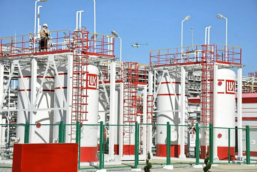 Below capacity: gas processing facilities at the Kandym field in Uzbekistan operated by Russian oil producer Lukoil