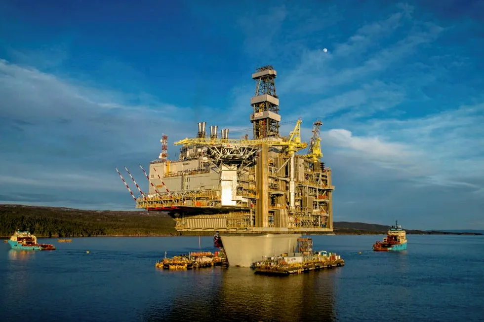 Brownfield work: Hebron platform during towout in 2017