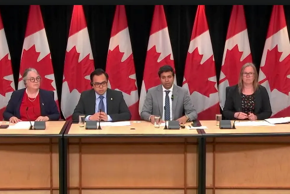 Canada's government held a press conference June 19 over the salmon transition plans.