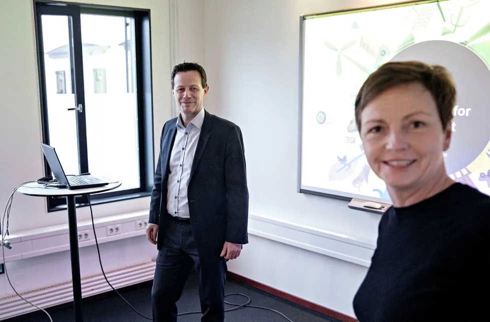 Konsernsjef Runar Hollevik og finansdirektør Mette Lier legger frem resultatene til Norgesgruppen. Foto: Aleksander Nordahl
