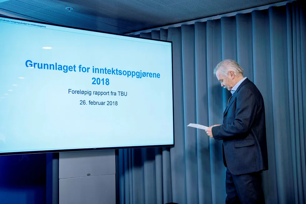 Ådne Cappelen leder Teknisk Beregningsutvalg legger frem nøkkeltall i forkant av årets lønnsoppgjør. Foto: Elin Høyland