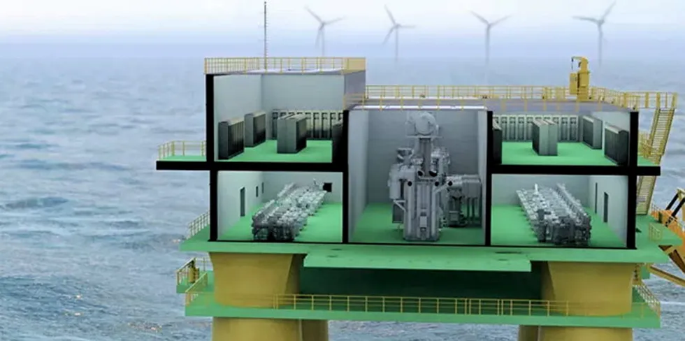 Cutaway CGI of Hitachi ABB floating transformer station
