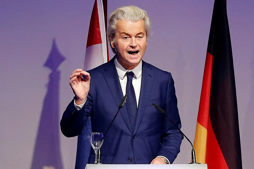 Geert Wilders vil også ha Nederland ut av EU. Foto: Michael Probst/AP/NTB Scanpix