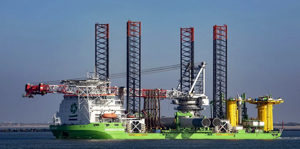 Deme Offshore's heavy lift installation vessel Innovation has been used on a chain of French wind projects.