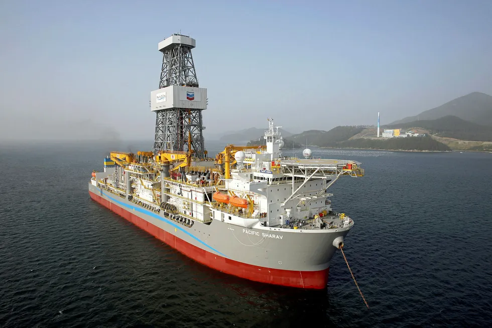 On call: the drillship Pacific Sharav has been drilling for Chevron at Ballymore