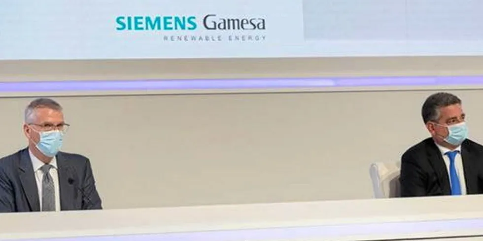 Andreas Nauen (left) and Miguel Ángel López pictured together at a previous year's Siemens Gamesa AGM.