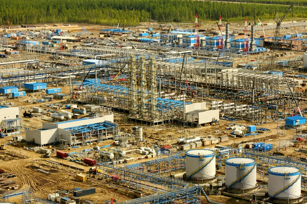 Output boost: facilities under construction at the Gazprom-operated Chayanda gas field in East Siberia