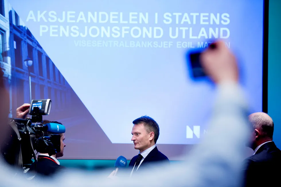 Visesentralbanksjef Egil Matsen i Norges Bank vil øke aksjeandelen i Oljefondet. Foto: Elin Høyland
