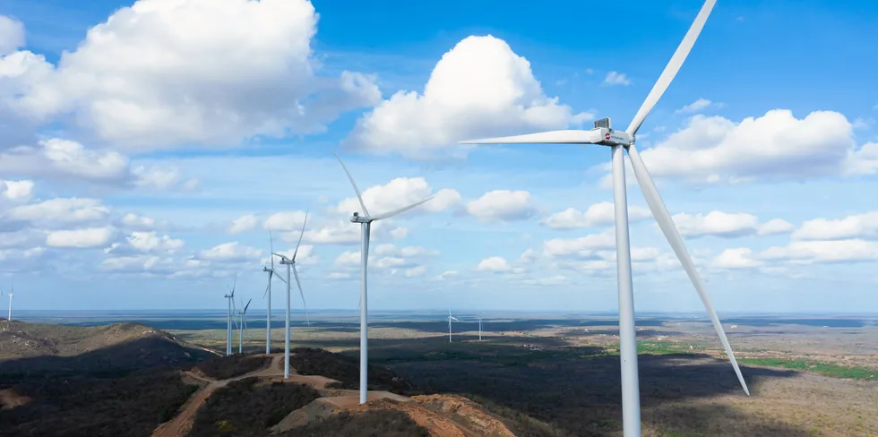 Wind turbines on EDP Renewables' Boqueirao project in Brazil