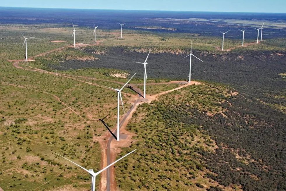 Part of Windlab's 58MW Kennedy Energy Park, a wind/solar/battery project near Hughenden, Queensland, the site of the new 10GW-plus project.