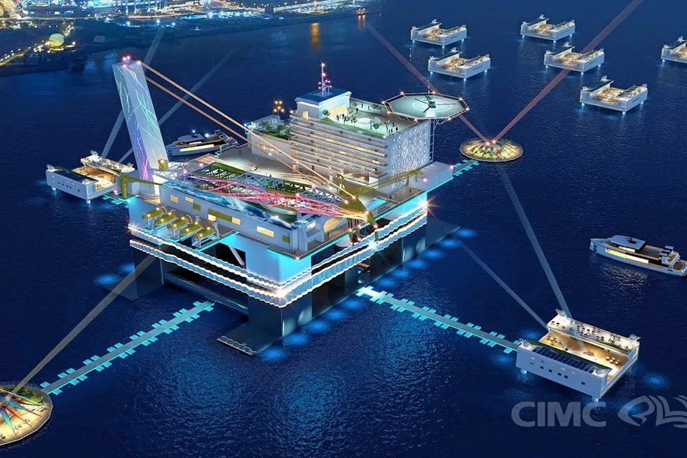 Leisure time: an artist's impression of the Mirage – Yantai Bajiaowan Maritime Art City, to be stationed offshore Yantai city
