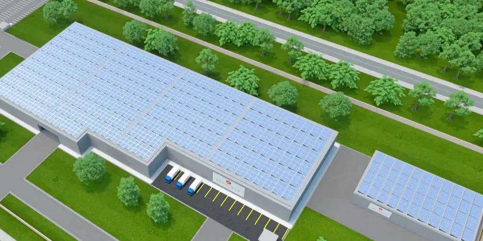 The design for Proximar's land-based salmon farm close to Tokyo.