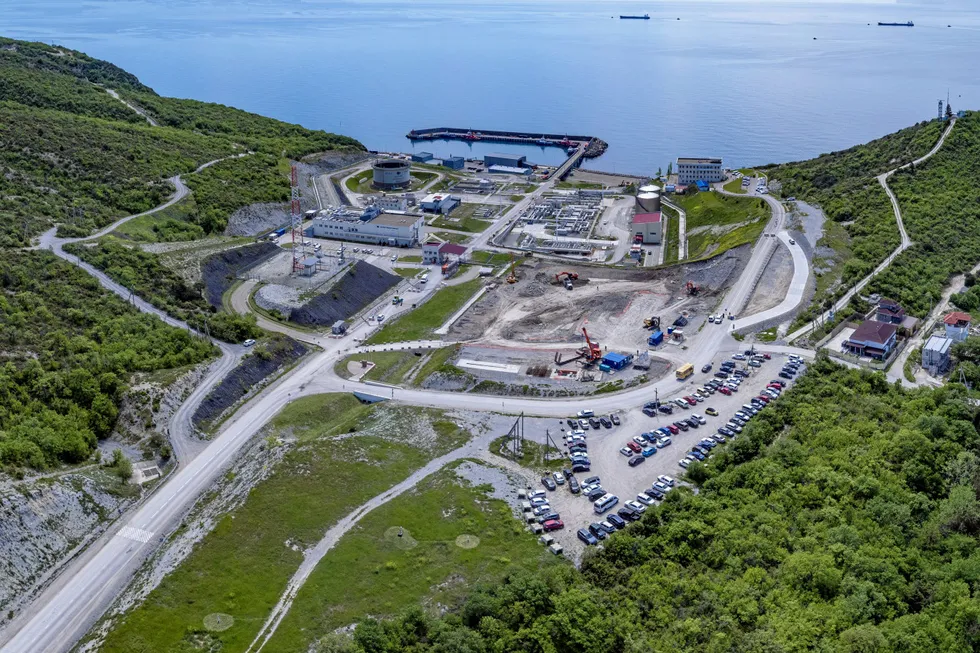 Restored: Onshore facilities at Caspian Pipeline Consortium's oil export terminal on the Black Sea.