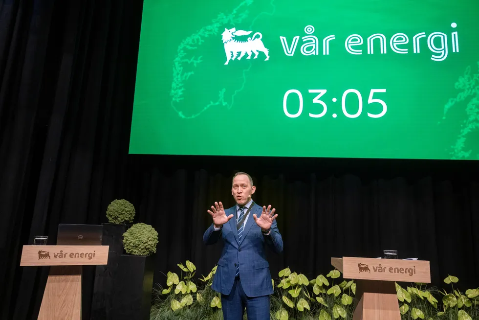 Vår Energis konsernsjef Torger Rød på oljeselskapets kapitalmarkedsdag.