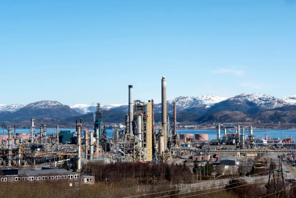 In operation: Equinor’s oil refinery in Mongstad, Norway