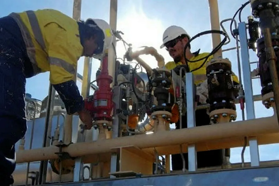 At work: Central Petroleum claims to be the largest onshore gas producer in the Northern Territory