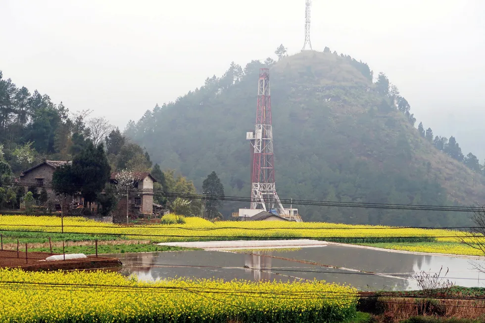 Major asset: a Sinopec shale gas rig in Chongqing