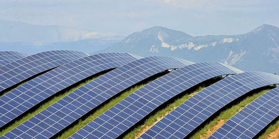 Solar panels in Les Mees, southern France.