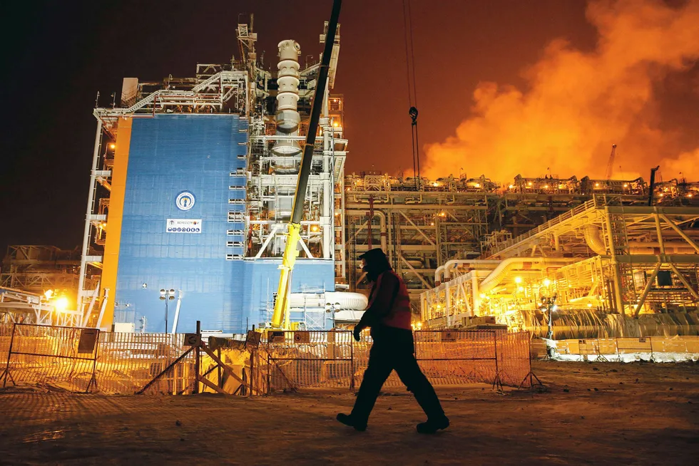 Firing up: the Yamal LNG gas plant at Sabetta in the Yamal Peninsula