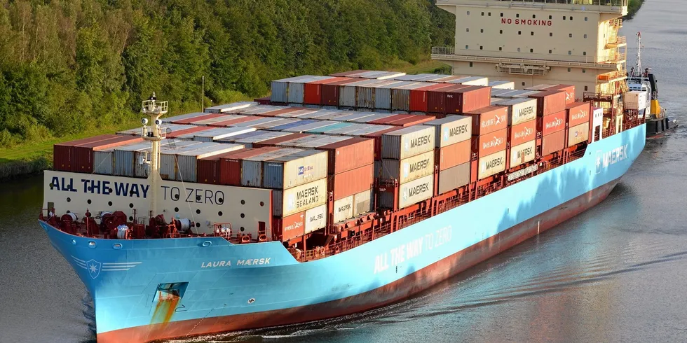 Maersk says that the Laura Maersk, which it launched last month, is the world's first green methanol-powered containership.