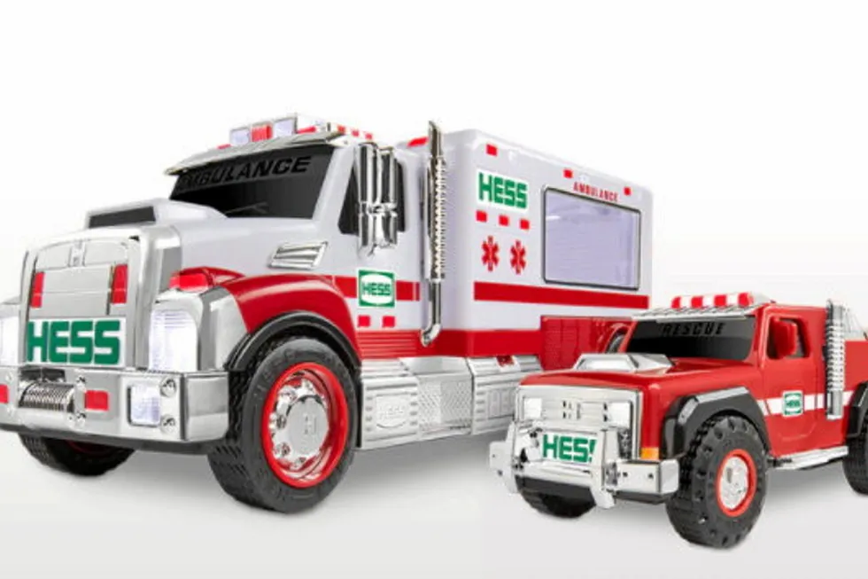 Hess 2020 Ambulance and Rescue toy trucks. Downloaded from Hess website November 2020.