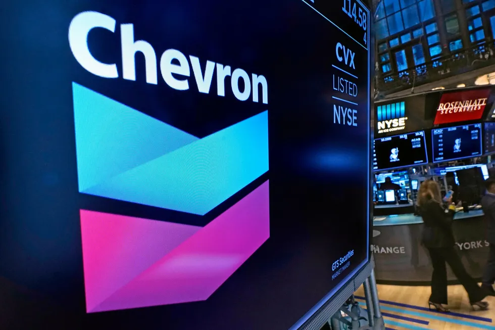 Chevron's logo: at the New York Stock Exchange