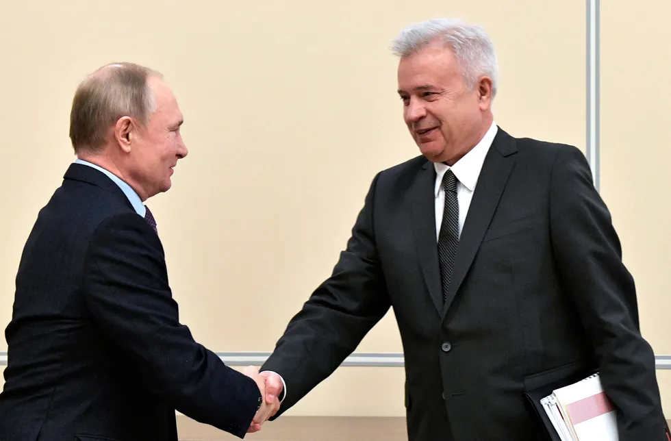 Meeting: Russian President Vladimir Putin (left) and Lukoil chairman Vagit Alekperov