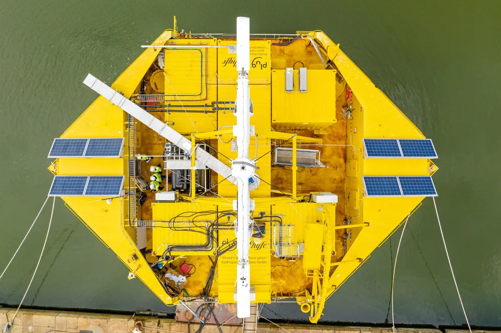 The 1MW electrolyser on a floating platform used in the Sealhyfe offshore hydrogen production trial.