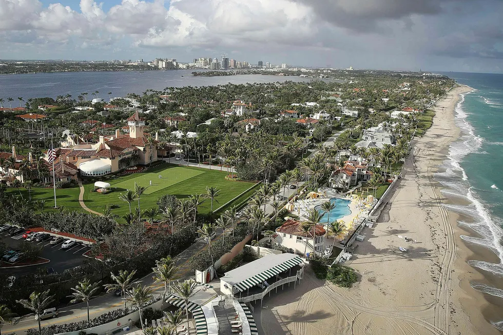 Bildet viser president Donald Trumps resort Mar-a-Lago i Florida i USA.