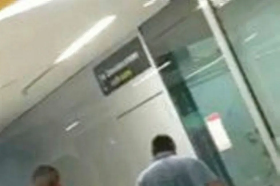 Arrested: Jonathan Taylor, SBM whistleblower, is questioned at Dubrovnik airport