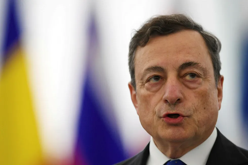 Sentralbanksjef Mario Draghi i Den europeiske sentralbanken ECB. Foto: FREDERICK FLORIN / AFP / NTB Scanpix
