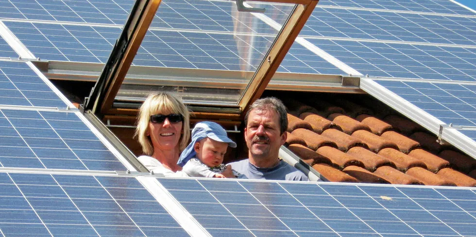 German family with solar roof