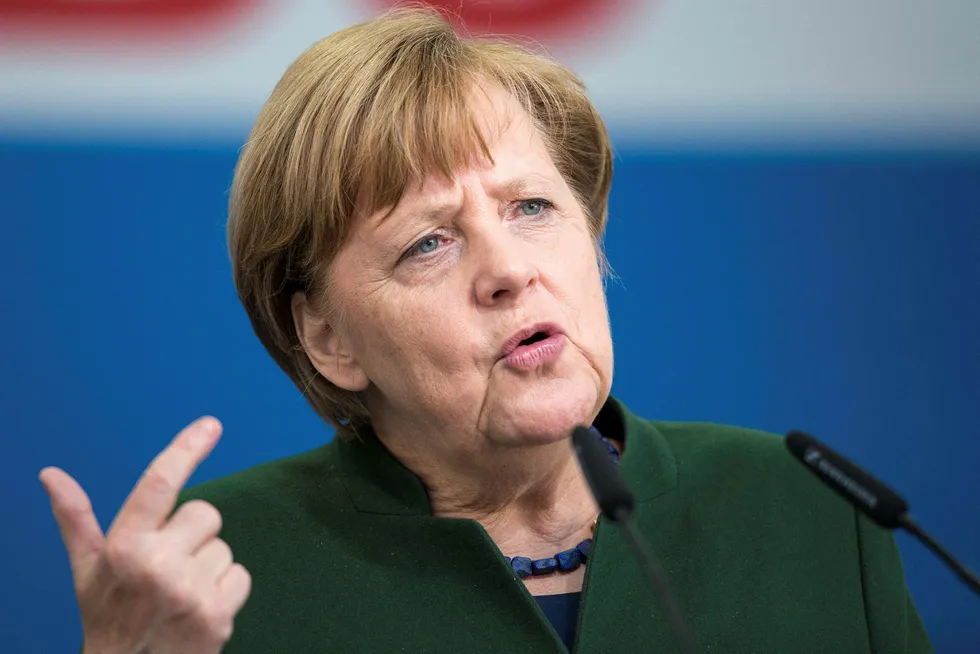 Tysklands forbundskansler Angela Merkel ser med spennings frem til helgens lokalvalg. Foto: Marcel Kusch/AFP photo/NTB scanpix