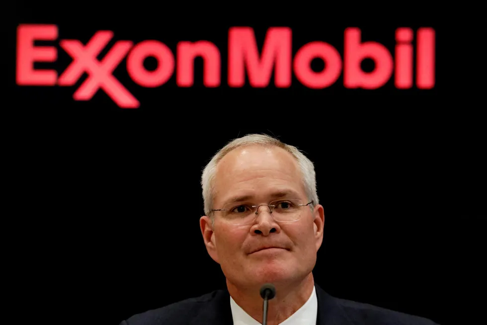 Oil discovery: Darren Woods, chairman and chief executive of Exxon Mobil