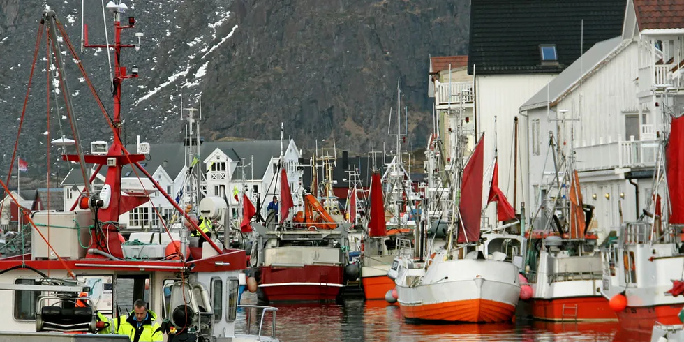 HAVNEKONTROLL: Alle tilfeller av koronasmitte om bord i skip skal varsles til Kystverket som igjen varsler kommunelegen. Her havna i Henningsvær.