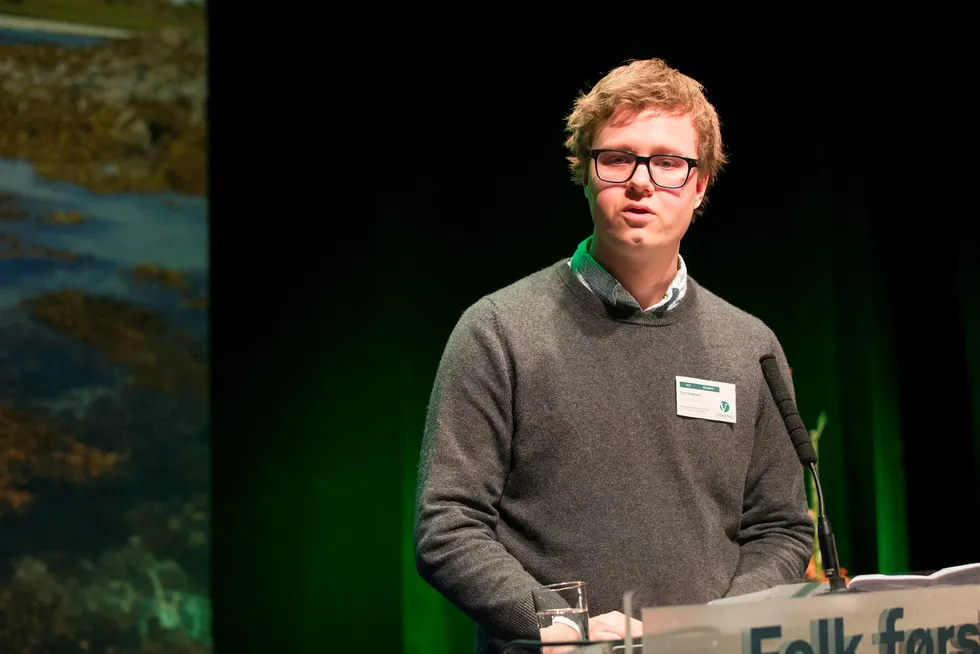 Unge Venstres leder Tord Hustveit. Foto: Terje Bendiksby / NTB scanpix
