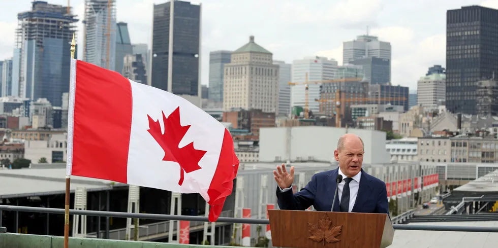 German Chancellor Olaf Scholz during the state visit to Canada