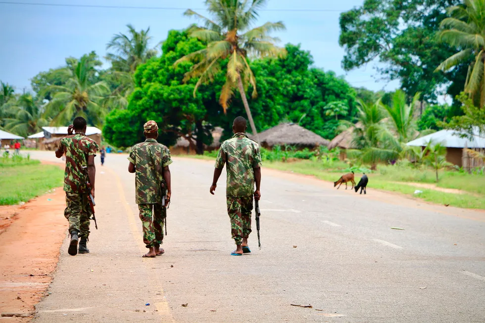 Overseas troops: Military personnel from Rwanda and the Southern African Development Community will deploy to Cabo Delgado province this month where soldiers from the Mozambican army (pictured above) have failed to rein in an Islamist insurgency.