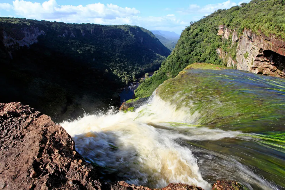 Beauty spot: the top of Kaieteur Falls, one of Guyana's most famous natural landmarks