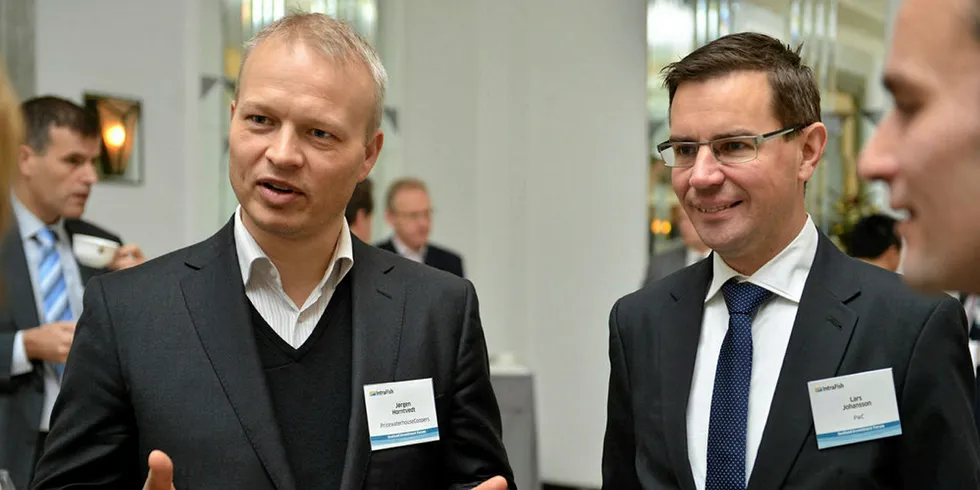 Jørgen Horntvedt (til venstre) starter nytt selskap. Lars Johansson (til høyre) har ikke noe med saken å gjøre.