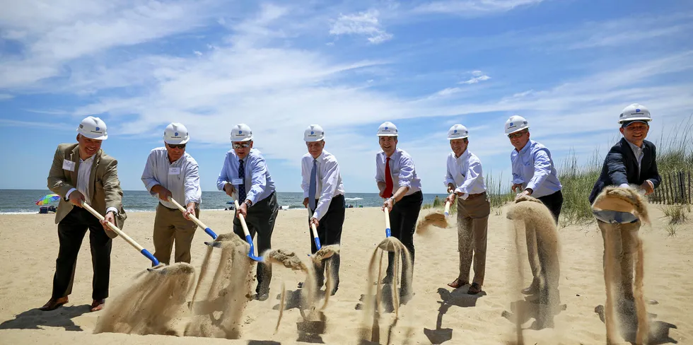 Groundbreaking ceremony for onshore phase of Dominion's two-turbine, 12MW offshore Virginia pilot.
