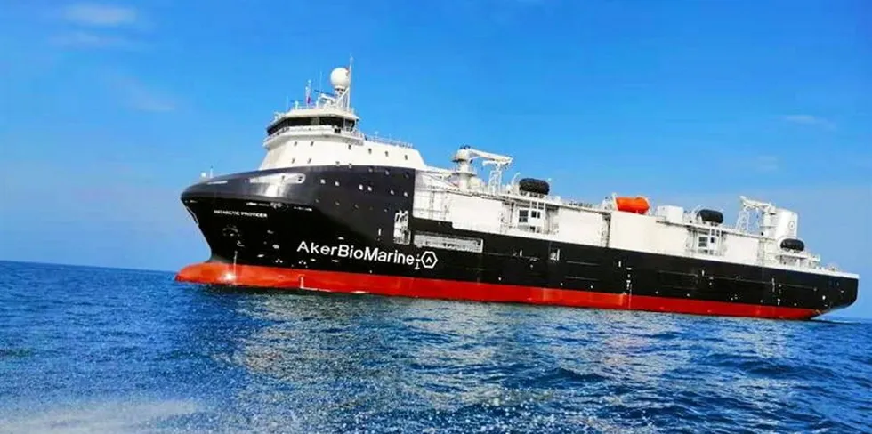Krillbåten «Antarctic Provider» til Aker Biomarine har én sesong i Sørishavet bak seg. Ble døpt i Haugesund 21. oktober 2021.